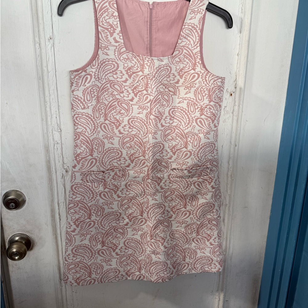 Pink and White Paisley Dress